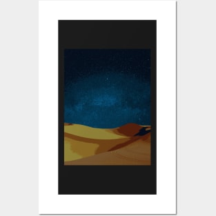 Starry night in the desert - Landscape Posters and Art